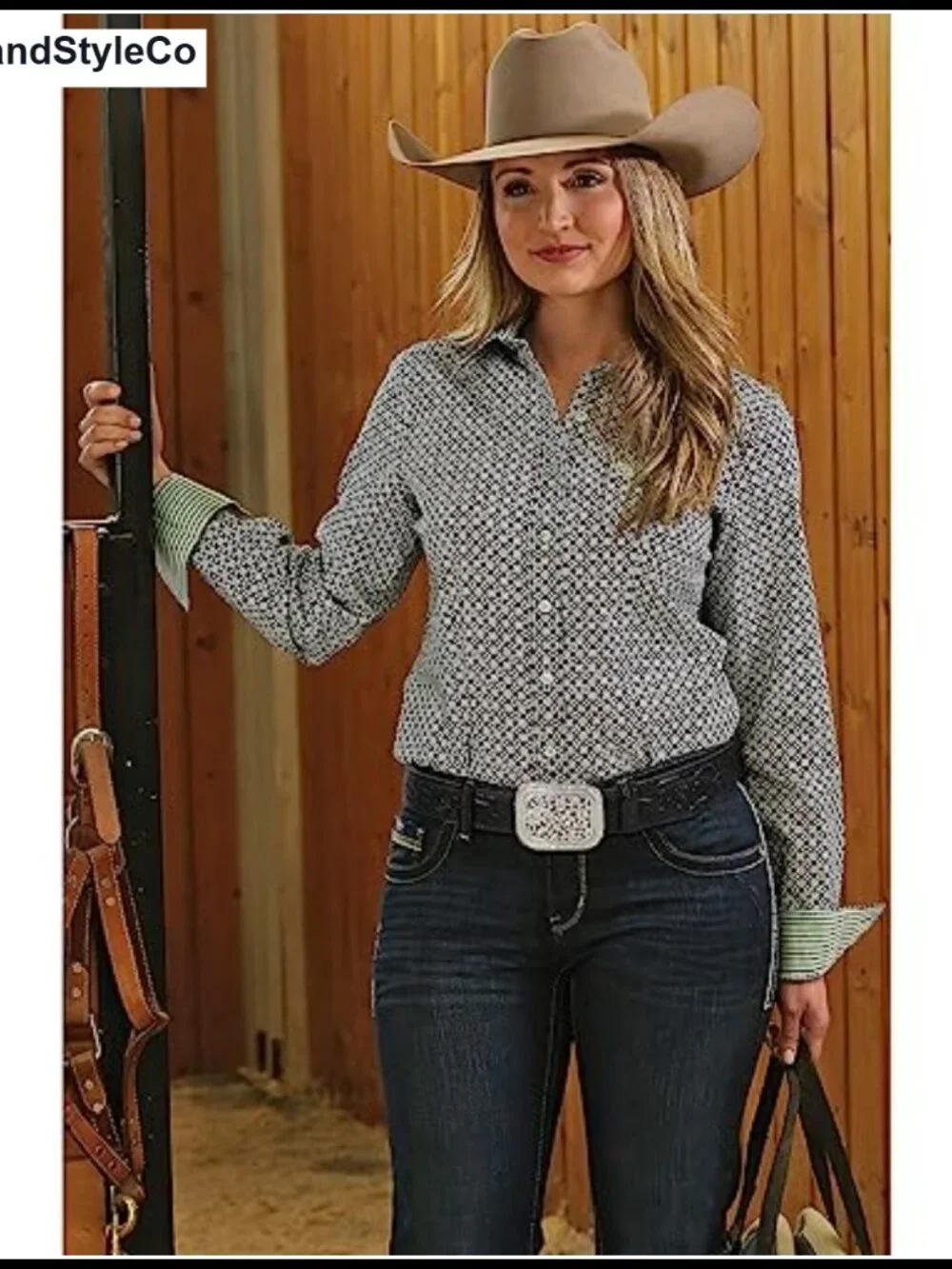 Genuine Leather Western Belt with Rhinestone Buckle, Unisex Cowgirl Cowboy Belt